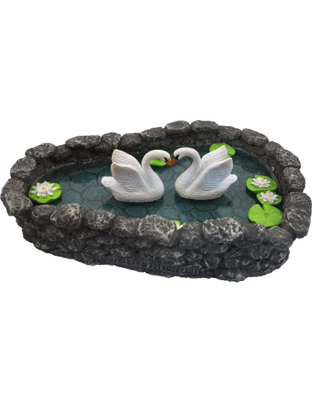 Lago de Cisnes en Miniatura GlitZGlam para Jardín de Hadas