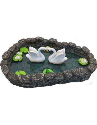 Lago de Cisnes en Miniatura GlitZGlam para Jardín de Hadas