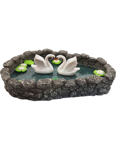 Lago de Cisnes en Miniatura GlitZGlam para Jardín de Hadas