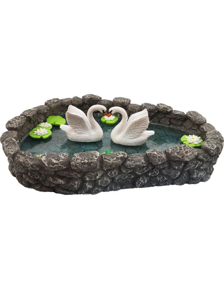 Lago de Cisnes en Miniatura GlitZGlam para Jardín de Hadas