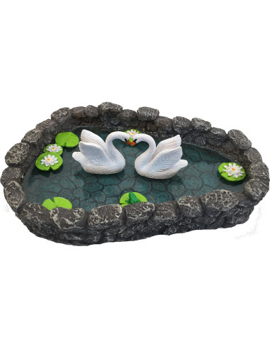 Lago de Cisnes en Miniatura GlitZGlam para Jardín de Hadas
