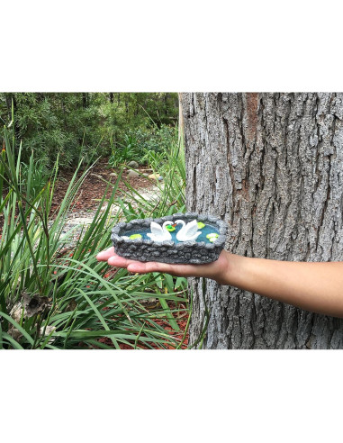 Lago de Cisnes en Miniatura GlitZGlam para Jardín de Hadas