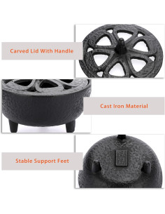 Soporte de Incienso JUXYES Vintage de Hierro Fundido 8.4 cm 2