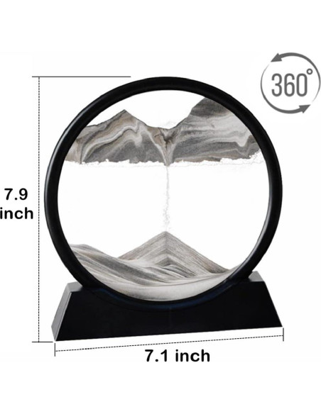 Arte de Arena en Movimiento ANXUS Redondo 17.78 cm Negro