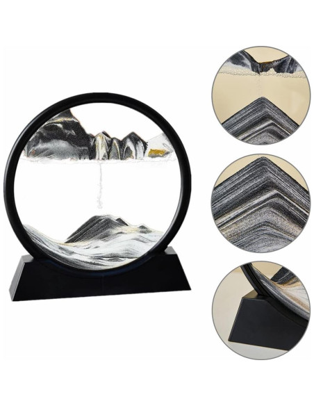 Arte de Arena en Movimiento ANXUS Redondo 17.78 cm Negro