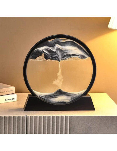 Arte de Arena en Movimiento ANXUS Redondo 17.78 cm Negro