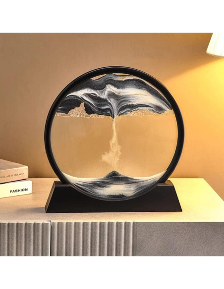 Arte de Arena en Movimiento ANXUS Redondo 17.78 cm Negro