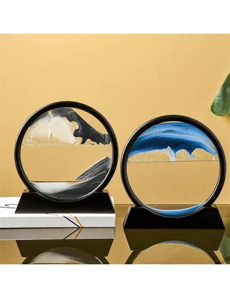 Arte de Arena en Movimiento ANXUS Redondo 17.78 cm Negro