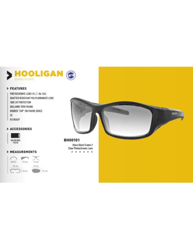 Gafas de Motocicleta Bobster Hooligan con Lentes Fotoquímicos