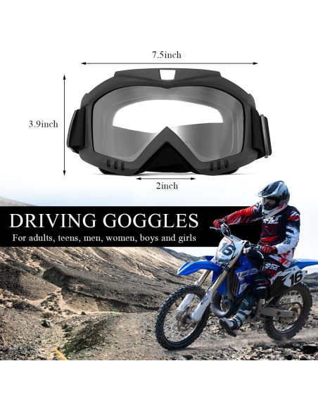 Gafas de motocross Yourkar a prueba de viento y polvo