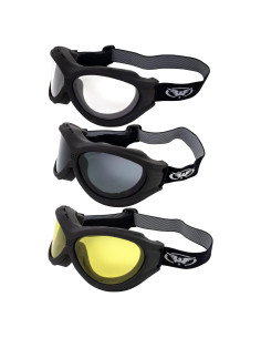 Gafas de moto Global Vision Big Ben OTG 3-pack con lentes UV