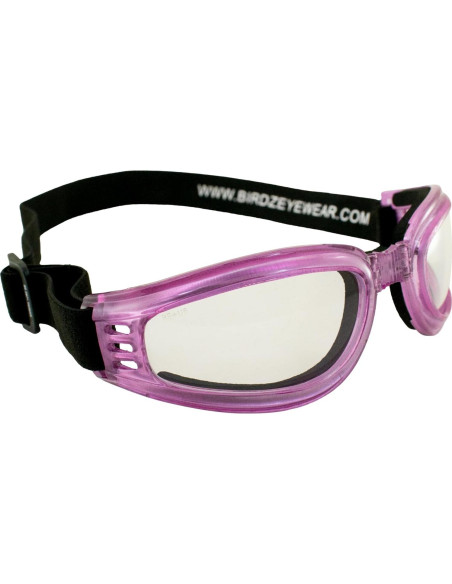 Gafas de Moto Birdz Eyewear Cardinal Plegables Rosa Translucido