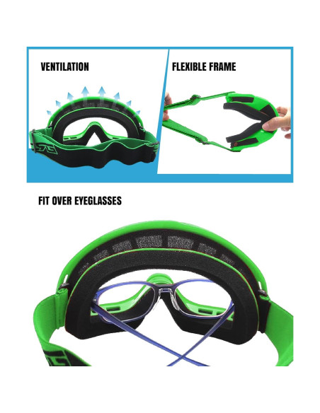 Gafas de Motociclismo CRG Sports Lente Transparente Verde