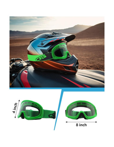 Gafas de Motociclismo CRG Sports Lente Transparente Verde