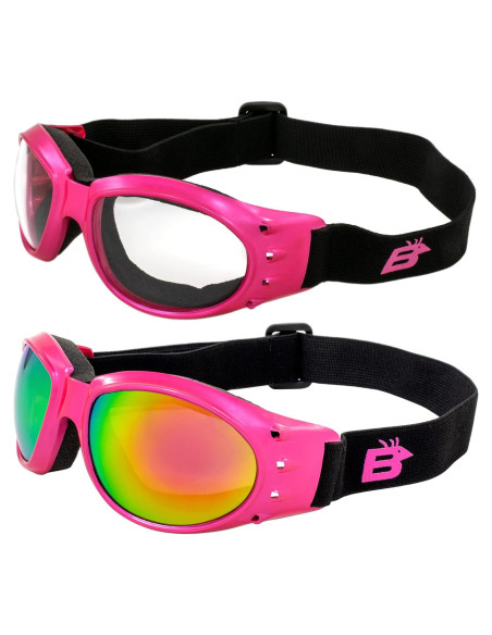 Gafas de Moto Birdz Eyewear Eagle 2 Pares Rosas con Lentes