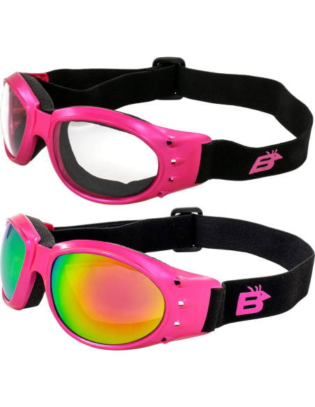 Gafas de Moto Birdz Eyewear Eagle 2 Pares Rosas con Lentes