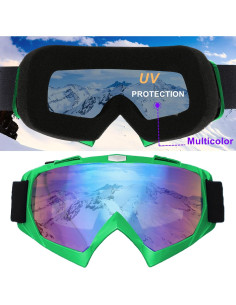 Gafas de Esquí Anti-Vaho UV400 - Paquete de 2 Unisex Verde Amarillo 2