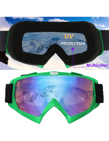 Gafas de Esquí Anti-Vaho UV400 - Paquete de 2 Unisex Verde Amarillo