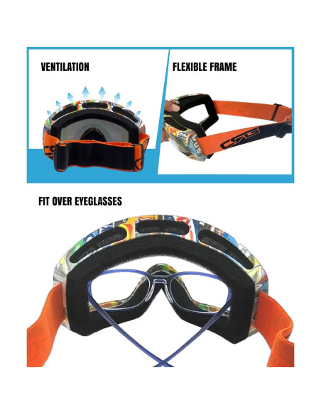 Gafas de Motociclismo CRG Sports ATV Lente Transparente UV