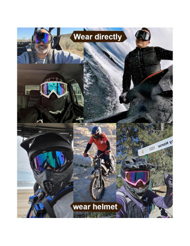 Gafas de Esquí Anti-Vaho UV400 - Paquete de 2 Unisex Verde Amarillo