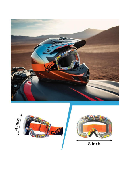Gafas de Motociclismo CRG Sports ATV Lente Transparente UV