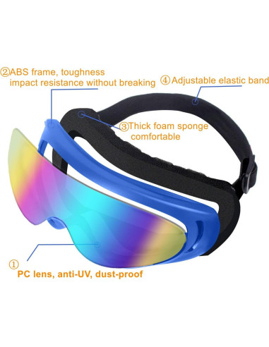 Gafas de Motocicleta LJDJ Paquete de 4 con Protección UV