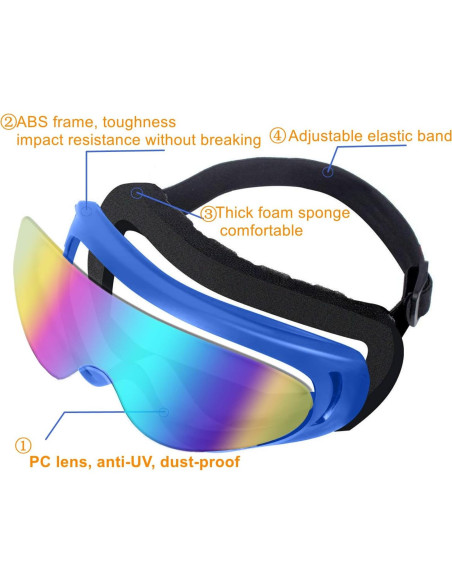 Gafas de Motocicleta LJDJ Paquete de 4 con Protección UV