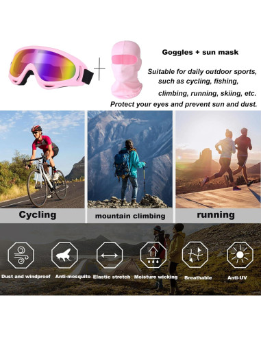 Gafas de Motocicleta LJDJ Paquete de 4 con Protección UV