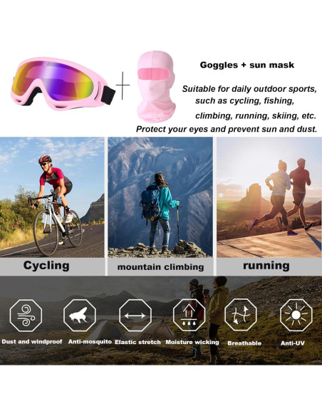 Gafas de Motocicleta LJDJ Paquete de 4 con Protección UV