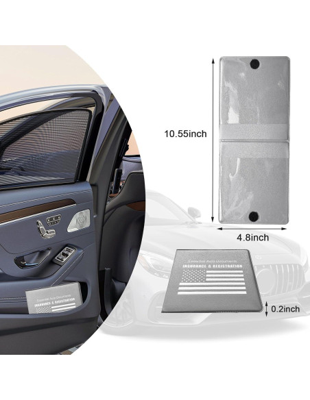 Soporte de Registro de Automóvil Ziciner 2Pack PVC Gris/Bandera