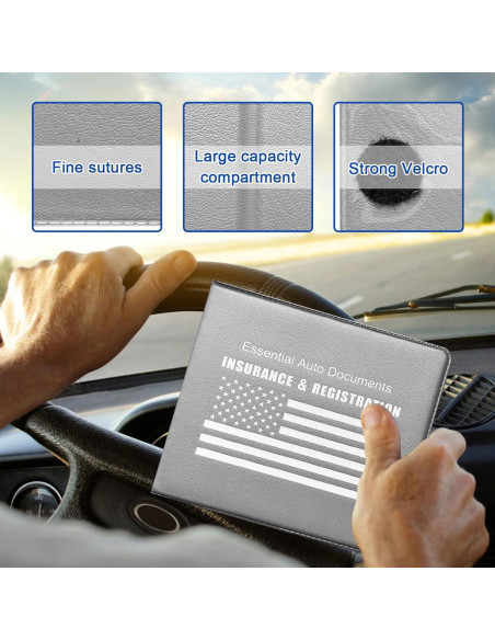 Soporte de Registro de Automóvil Ziciner 2Pack PVC Gris/Bandera