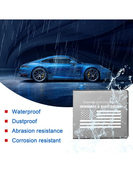 Soporte de Registro de Automóvil Ziciner 2Pack PVC Gris/Bandera