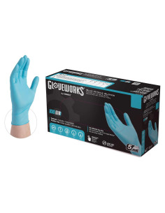 Guantes Desechables de Nitrilo Gloveworks 5 Mil Pequeños Caja 100