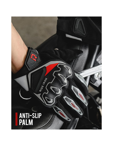 Guantes de Motocicleta RIDEIRON MG7006 Dorado Mediano Transpirables