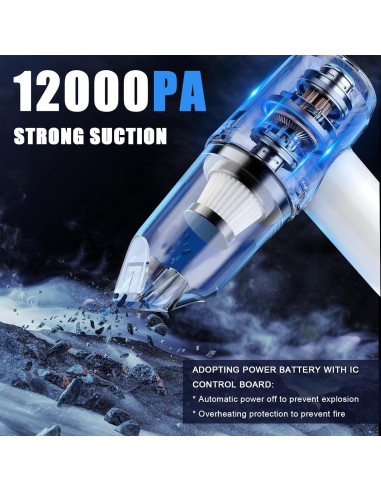 Aspiradora de Escritorio Ehoyal, Mini Sin Cable 60W, HEPA