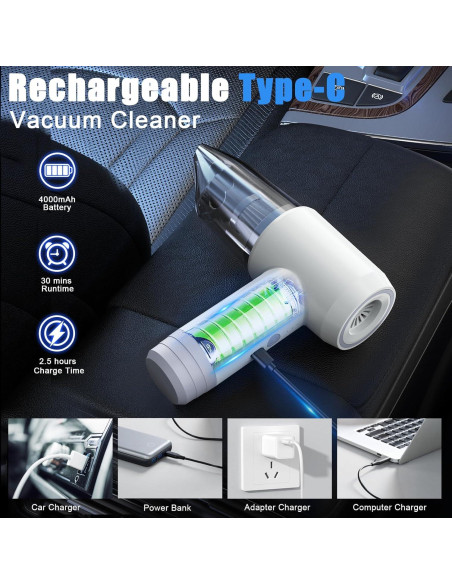 Aspiradora de Escritorio Ehoyal, Mini Sin Cable 60W, HEPA