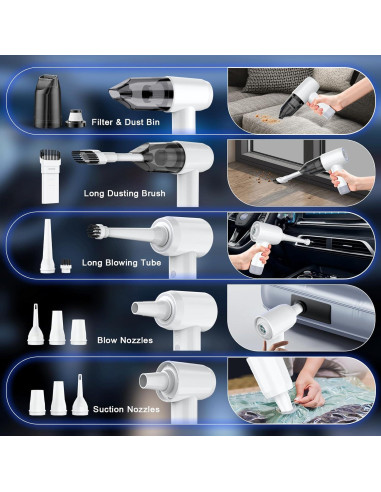 Aspiradora de Escritorio Ehoyal, Mini Sin Cable 60W, HEPA