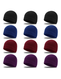 Gorros de Forro Polar Multicolor 12 Piezas para Invierno