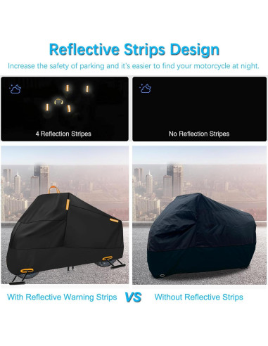 Cubierta de Motocicleta Impermeable INEZARI Ajuste Universal 220 cm