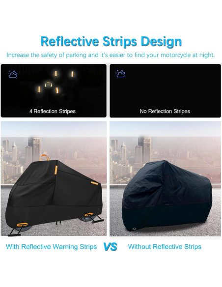 Cubierta de Motocicleta Impermeable INEZARI Ajuste Universal 220 cm