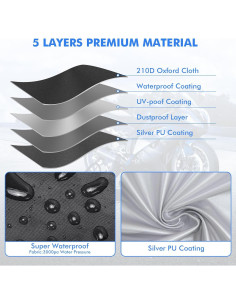 Funda para motocicleta NEVERLAND XXXL impermeable negra 2