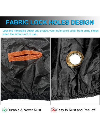 Cubierta de Motocicleta Impermeable INEZARI Ajuste Universal 220 cm