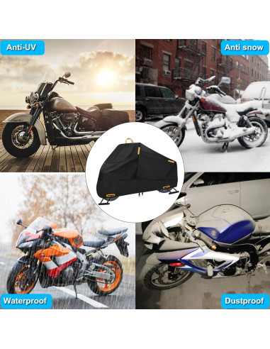 Cubierta de Motocicleta Impermeable INEZARI Ajuste Universal 220 cm