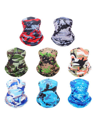 Paquete de 8 Gaiters de Cuello Balaclava UV para Adultos