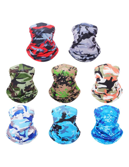 Paquete de 8 Gaiters de Cuello Balaclava UV para Adultos