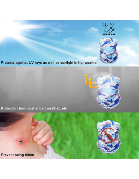 Paquete de 8 Gaiters de Cuello Balaclava UV para Adultos