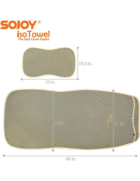 Funda de Asiento de Coche Sojoy SJ0007 Beige Universal