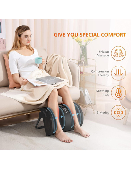 Cojín de Masaje Viscoelástico Snailax con Calor y Masaje para Pies