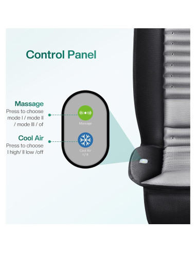 Funda de Asiento de Coche Refrigerante Snailax SL-252-L con Masaje