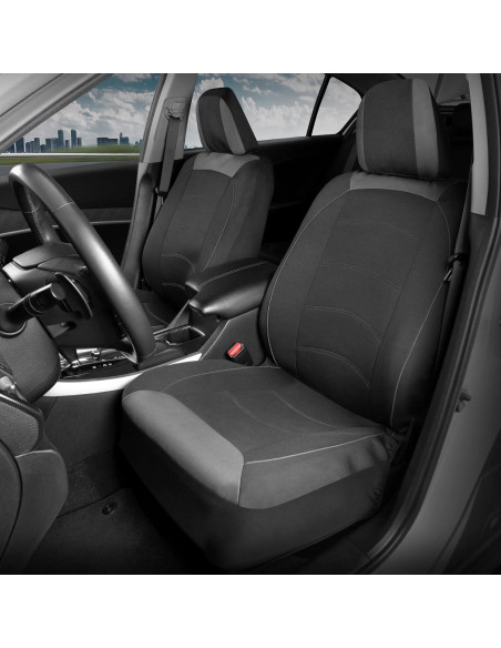 Fundas de Asiento Delantero Motor Trend Neopreno y Tela Negra